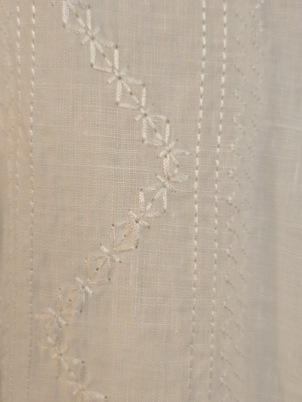 Kim Rogers White Sleeveless Embroidered Linen Button-Up Blouse Sz L - Picture 2 of 11